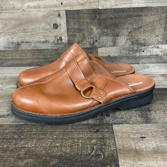 Clarks Patty Lorene Leather Slip On Clogs - Picture 3 of 9